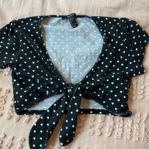 Heart polkadot crop top